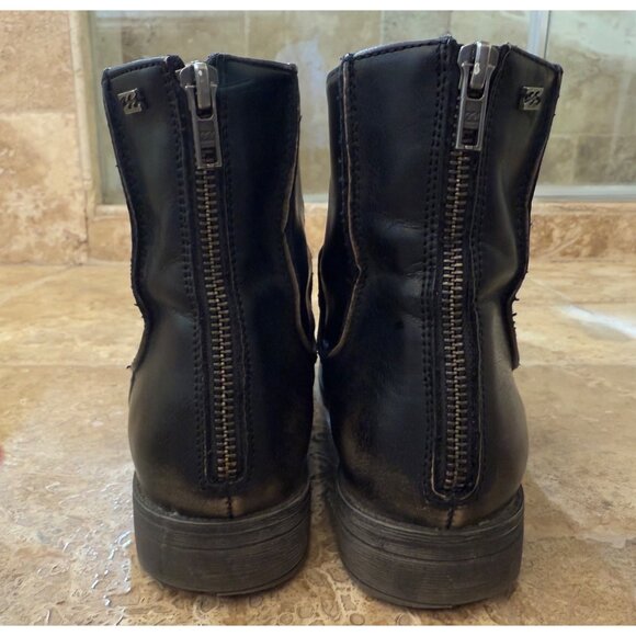 Billabong Black Leather Ankle Boots With Zipper Detail & Worn-In Style sz 9 - Picture 5 of 9